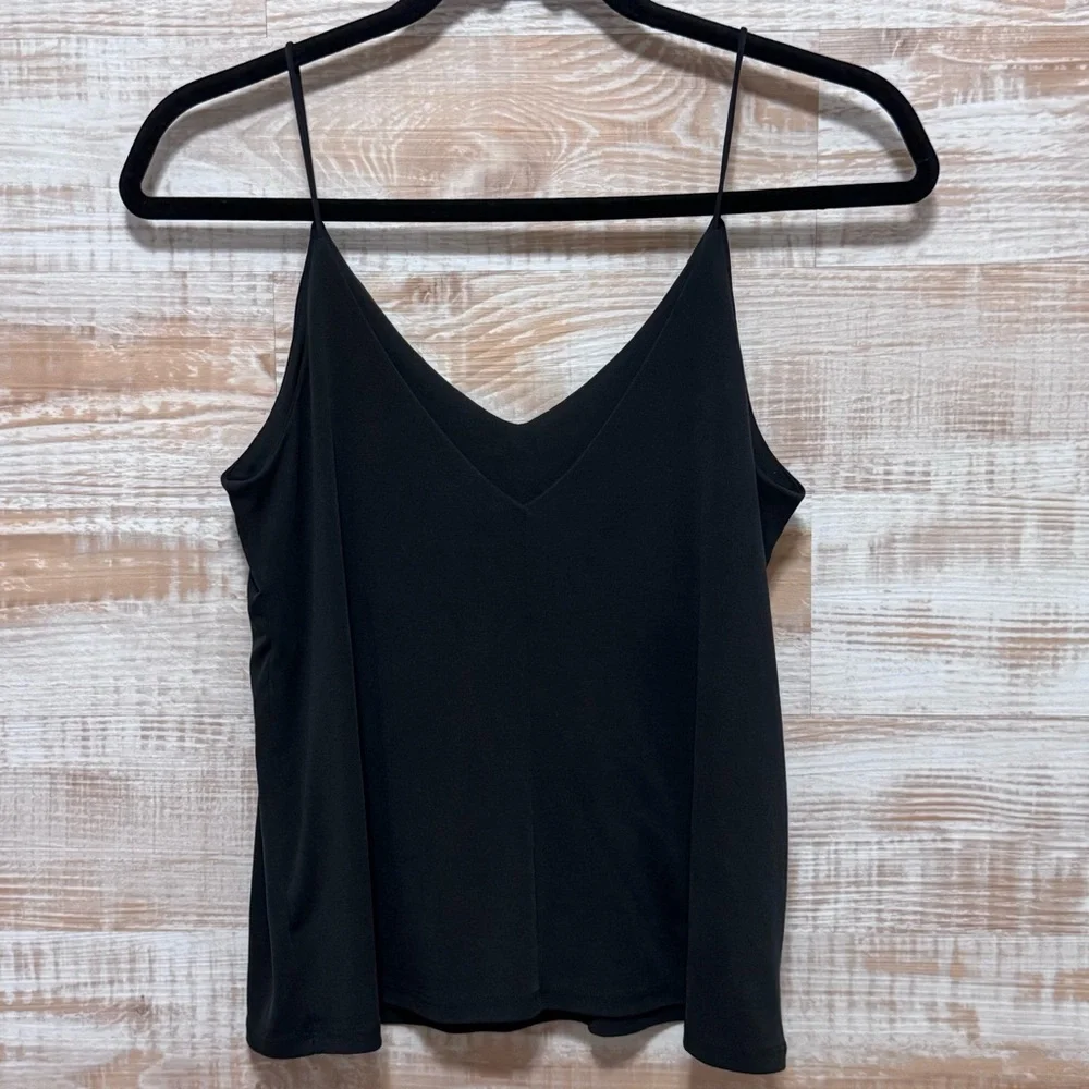 Women's Black Spaghetti Strap V-Neck Camisole Top in Size Small - Picture 2 of 8
